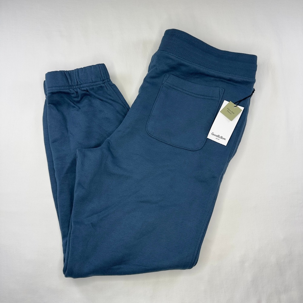 Goodfellow & Co Sweatpants Men's Large Blue Knit Jogger Drawstring Pockets New